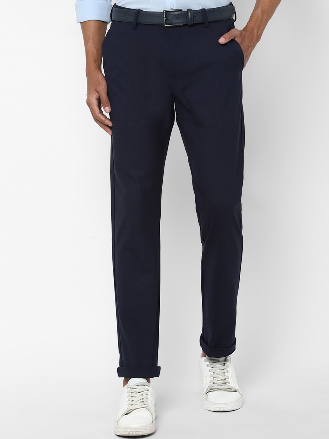 

Allen Solly Men Navy Blue Slim Fit Chinos Trousers