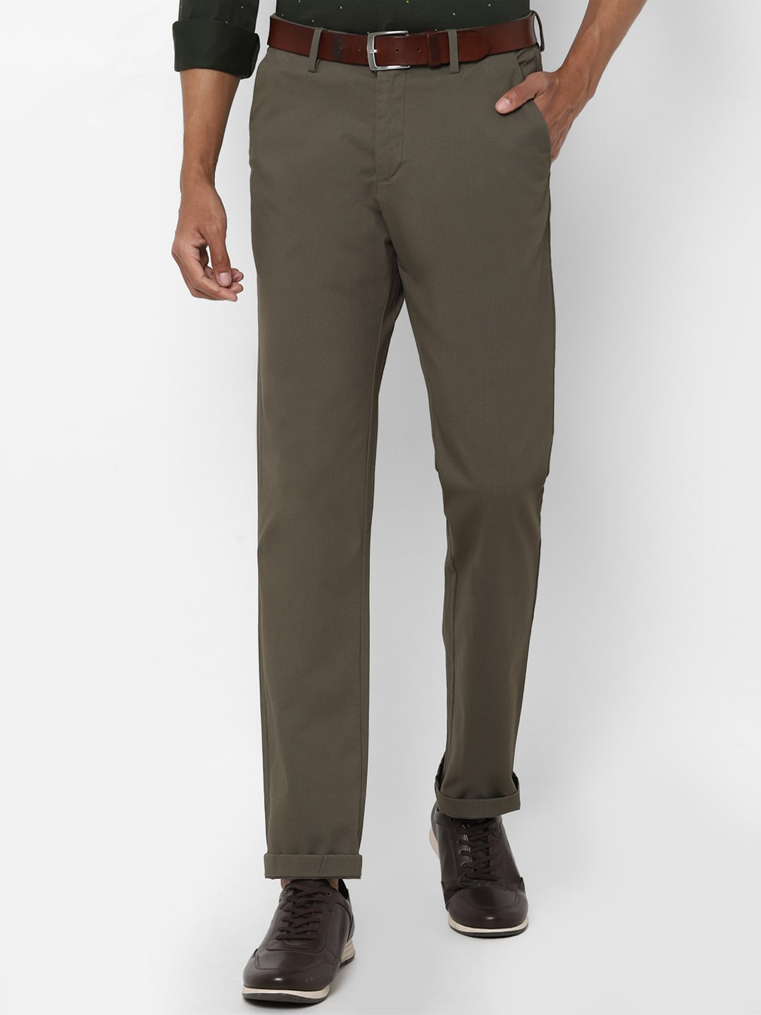 

Allen Solly Men Olive Green Trousers