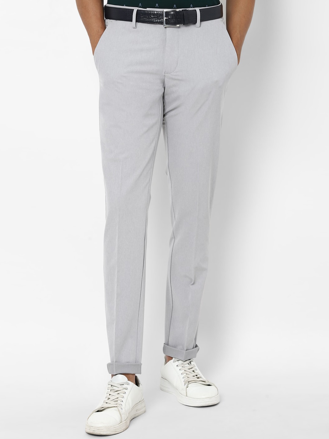 

Allen Solly Men Grey Slim Fit Casual Trousers