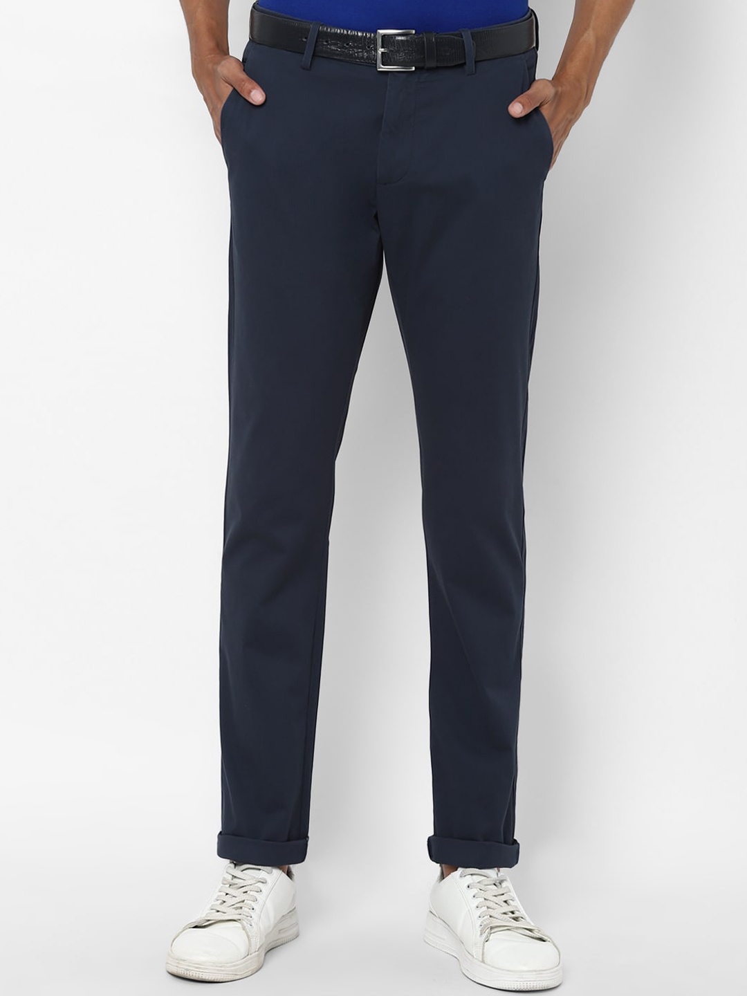 

Allen Solly Men Navy Blue Slim Fit Trousers