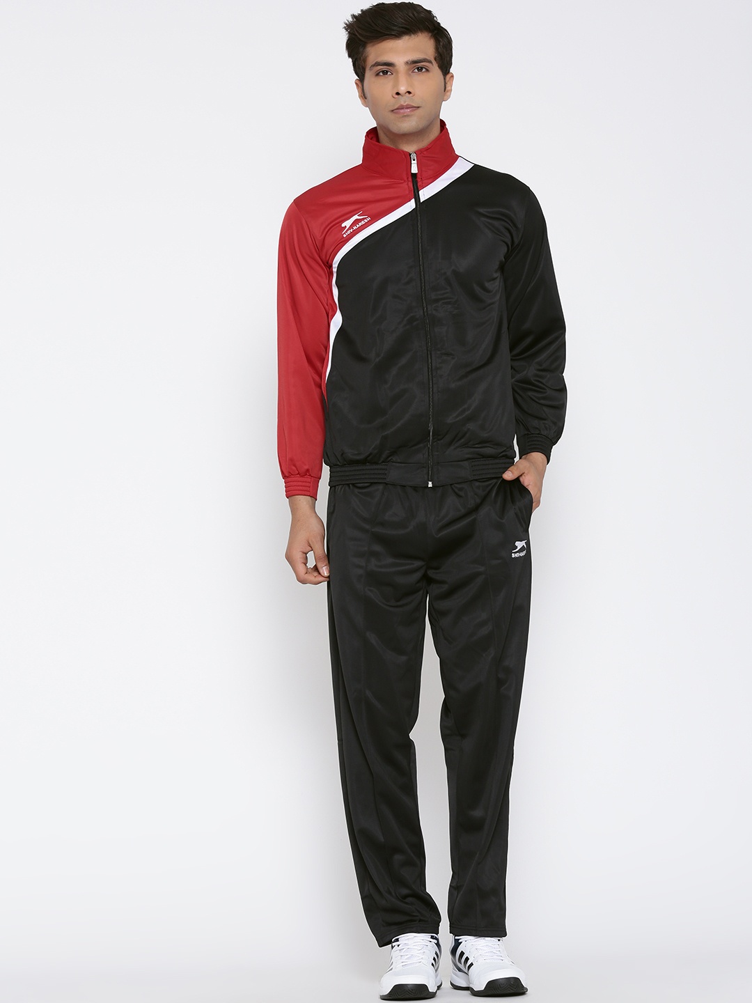 

Shiv Naresh Black & Red Colourblocked Tracksuit