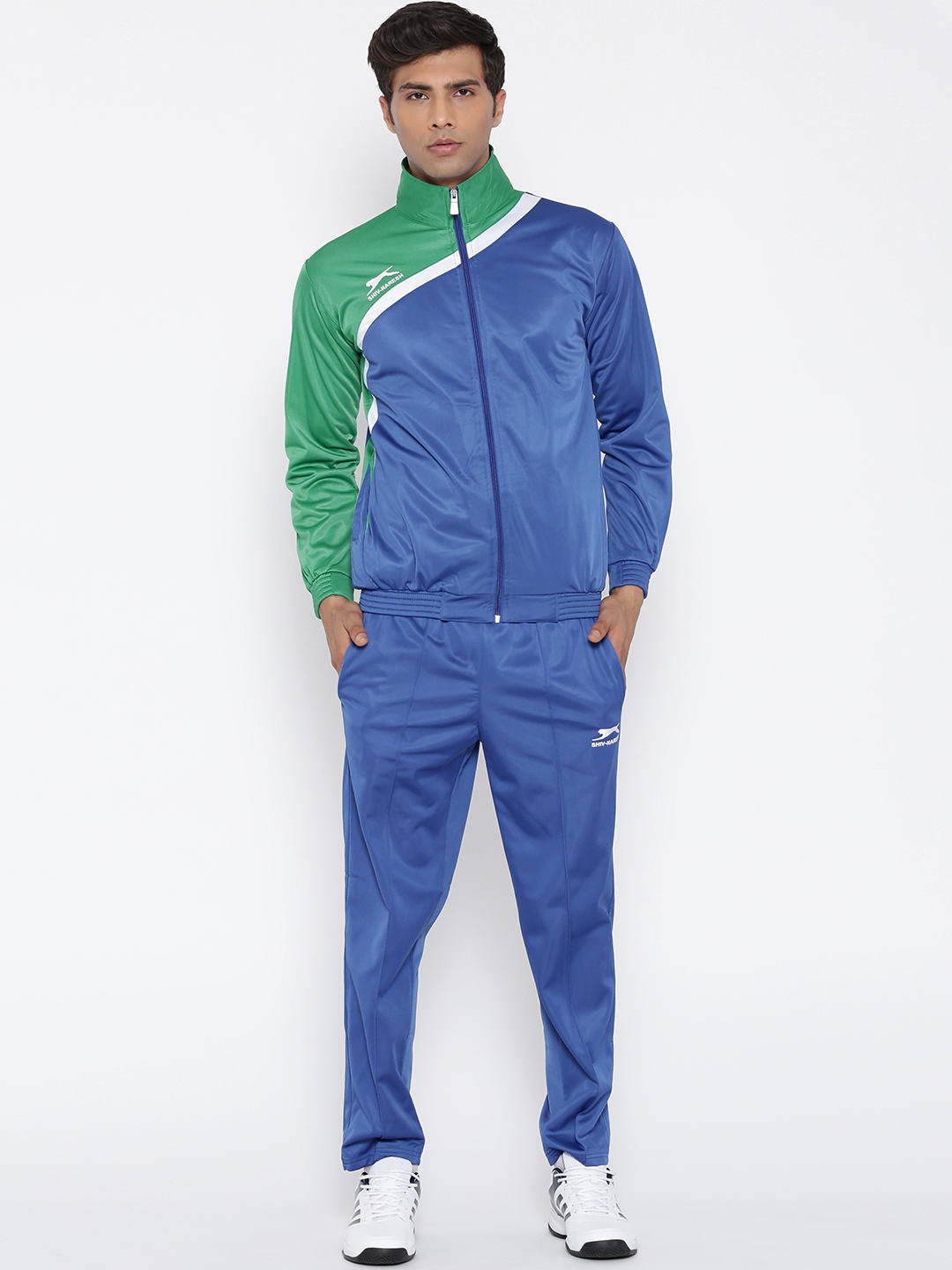 

Shiv Naresh Blue & Green Colourblocked Tracksuit