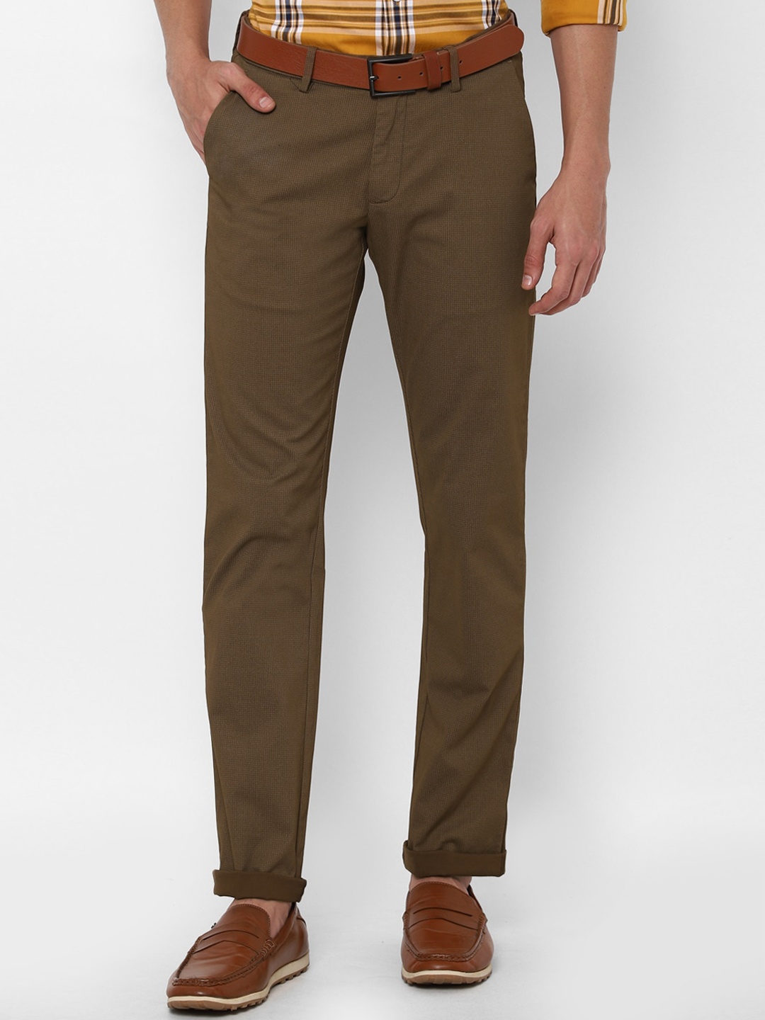 

Allen Solly Men Brown Slim Fit Trousers