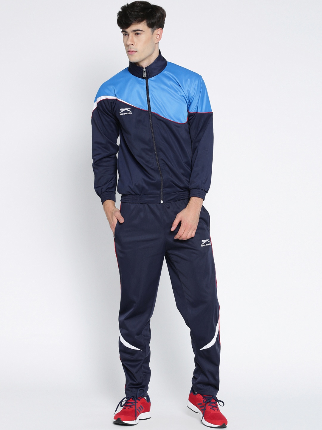 

Shiv Naresh Navy Colourblocked Tracksuit, Navy blue
