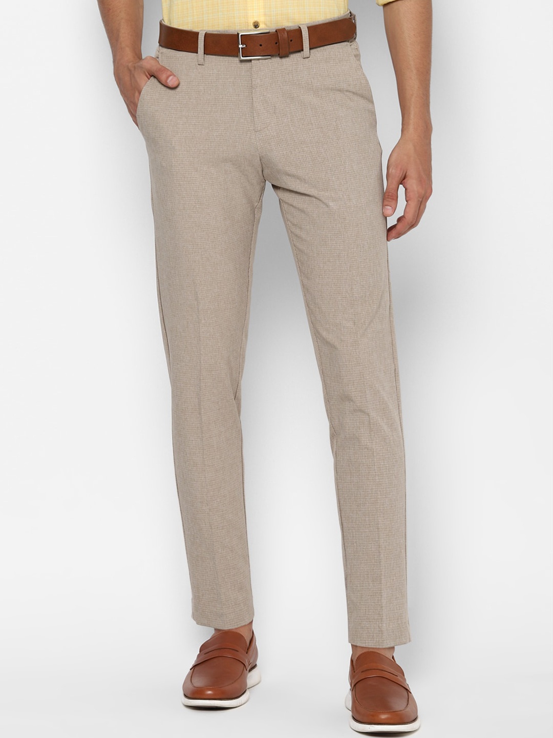 

Allen Solly Men Beige Slim Fit Formal Trousers