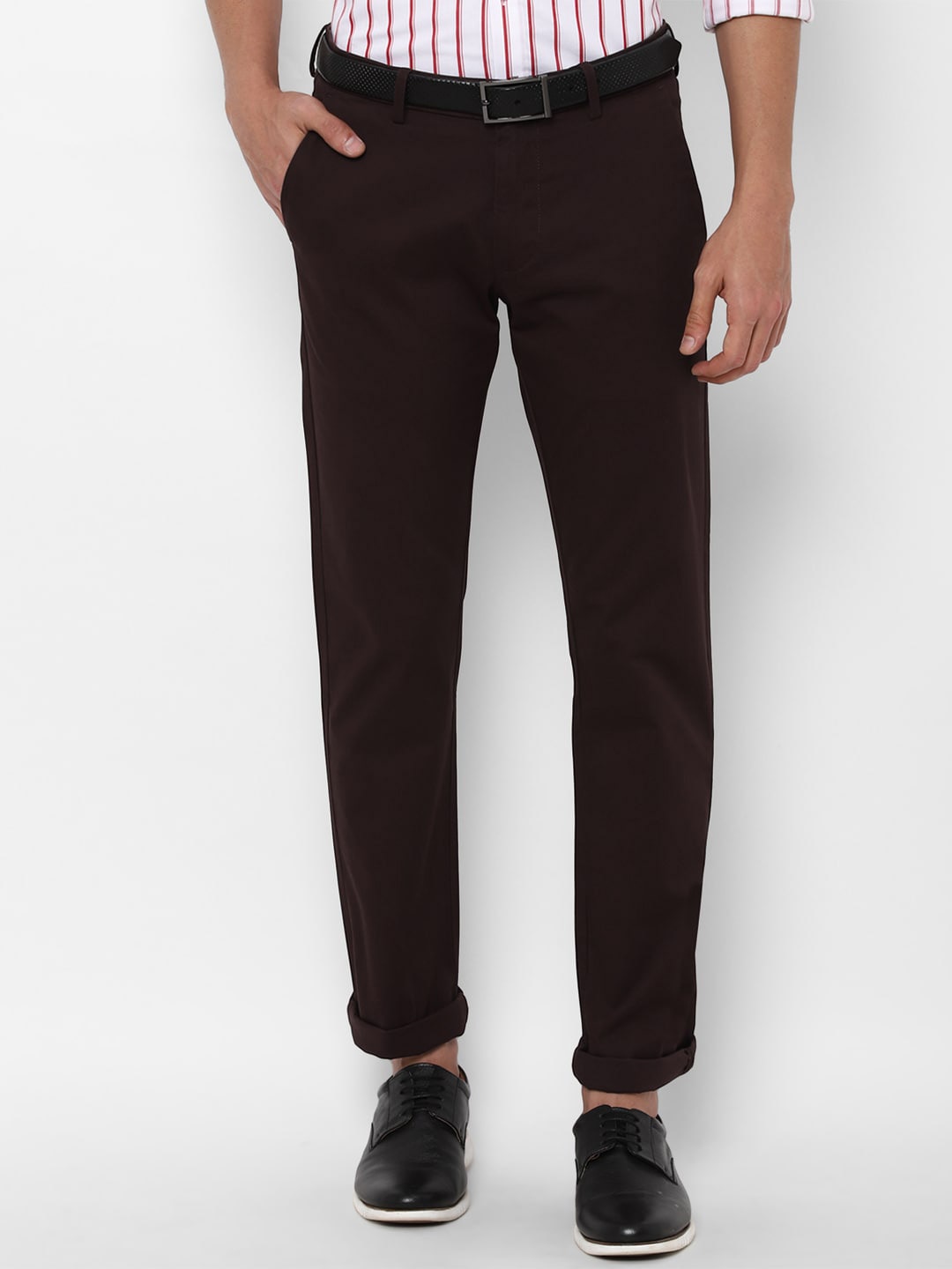 

Allen Solly Men Burgundy Slim Fit Trousers