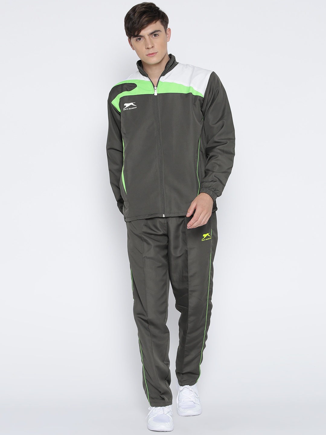 

Shiv Naresh Grey Solid Tracksuit with Detachable Hood