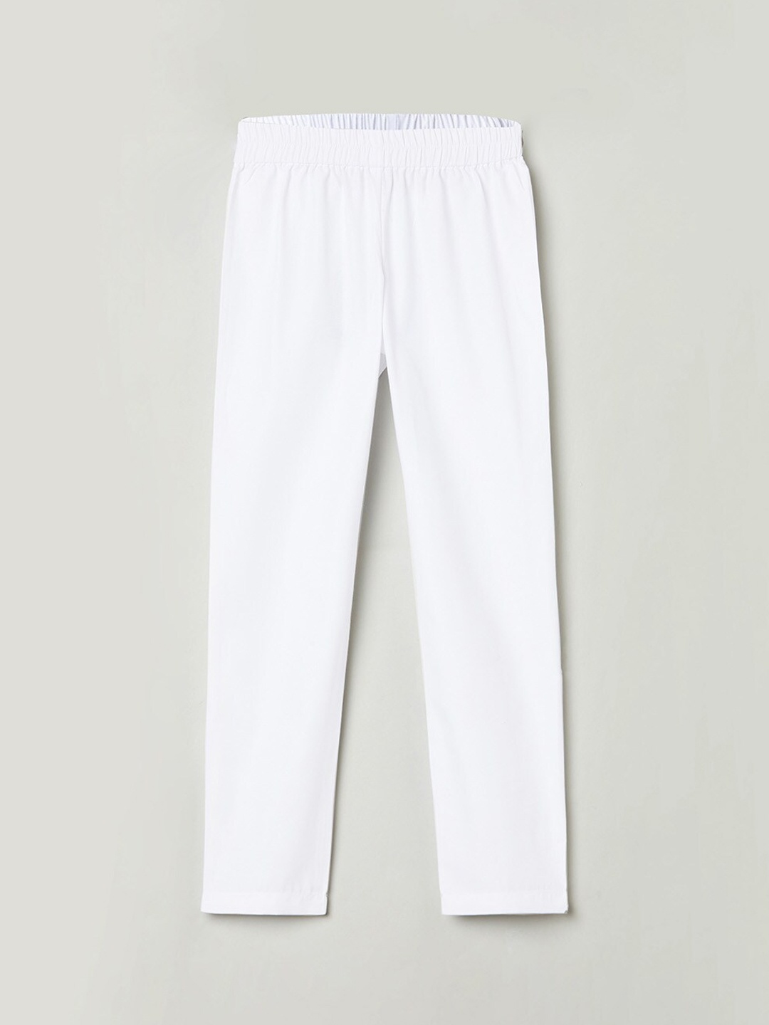 

max Boys White Solid Pure Cotton Lounge Pant