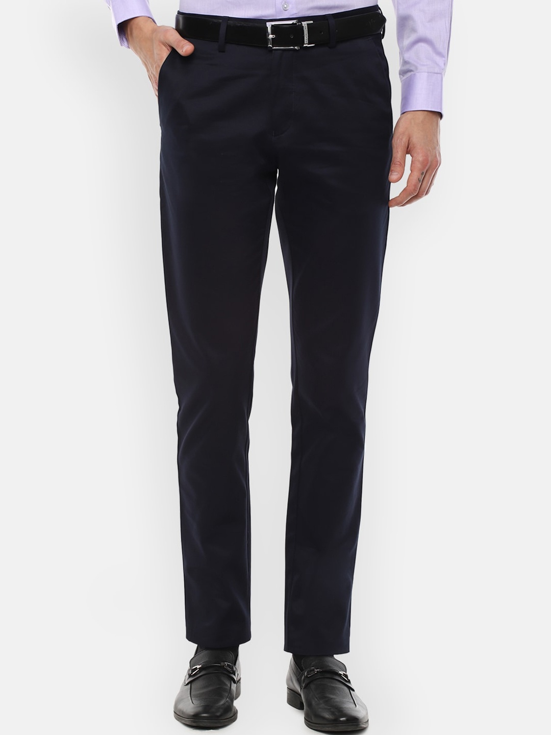 

Louis Philippe Men Black Slim Fit Trousers