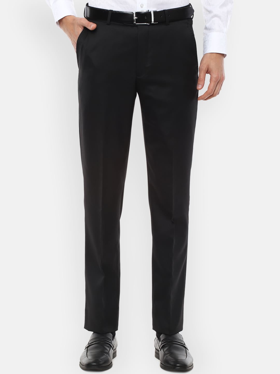 

Louis Philippe Men Black Slim Fit Formal Trousers