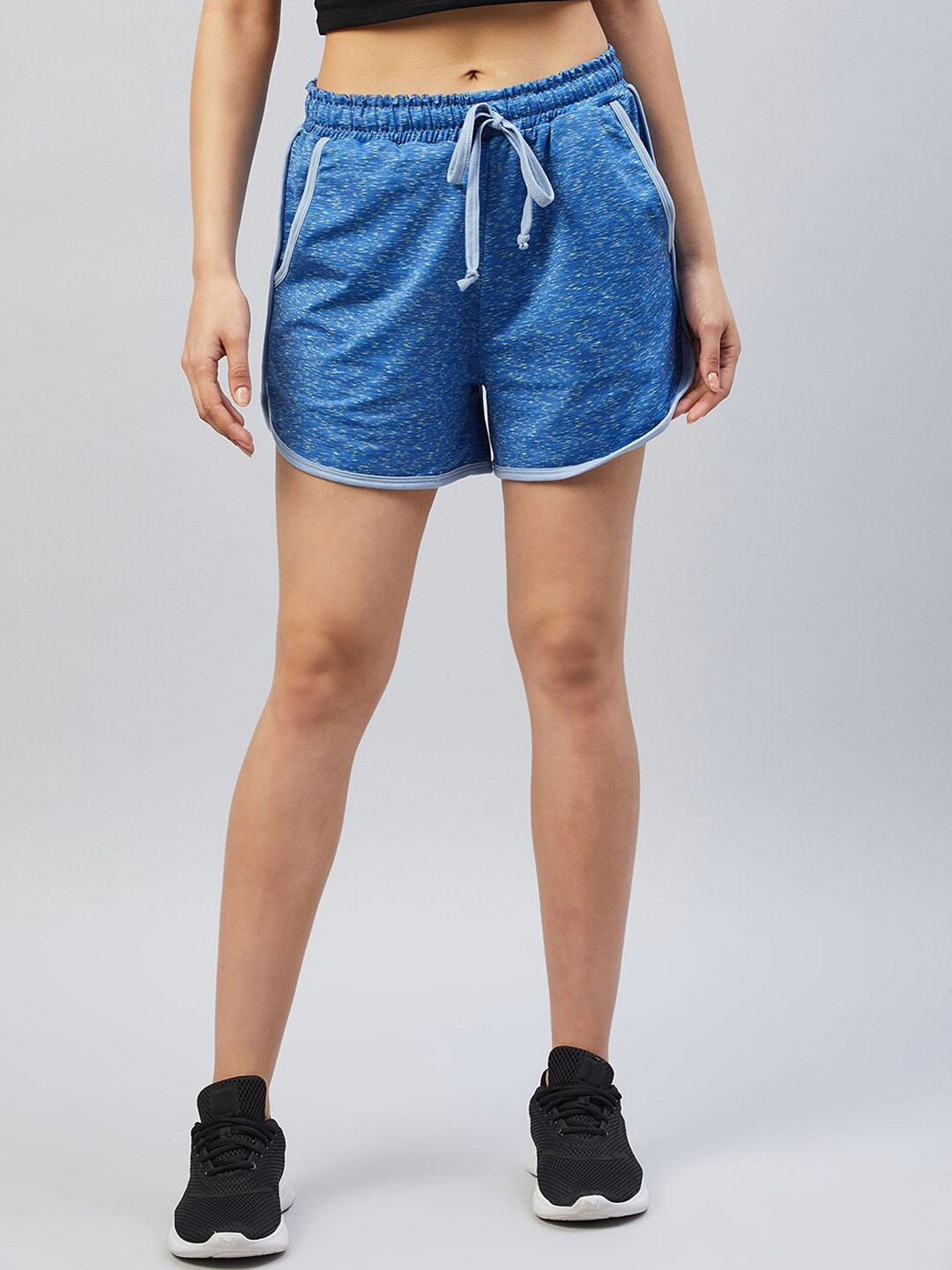 

Vvoguish Women Blue High-Rise Cotton Shorts