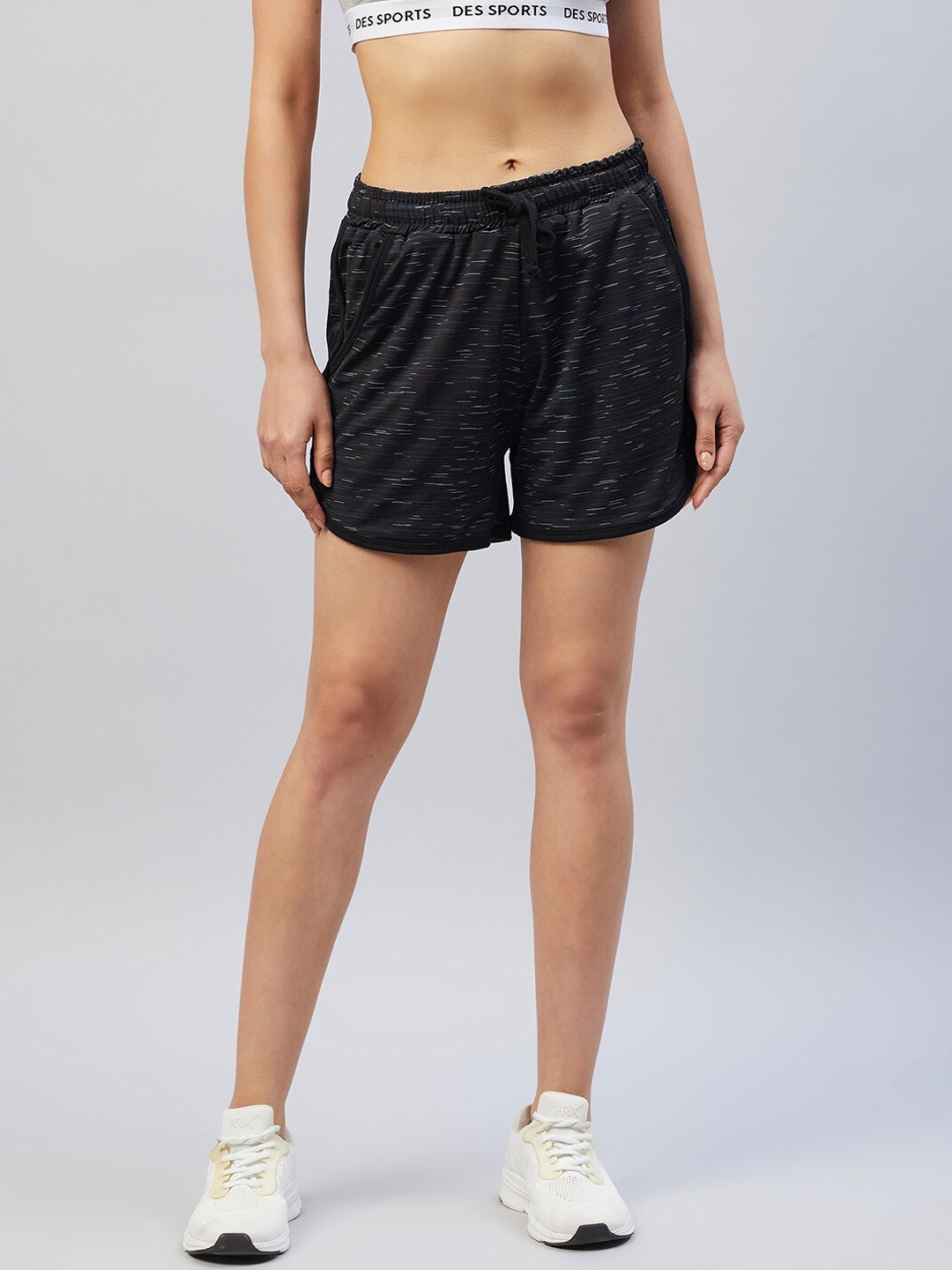 

Vvoguish Women Black & White Printed High-Rise Outdoor Sports Shorts