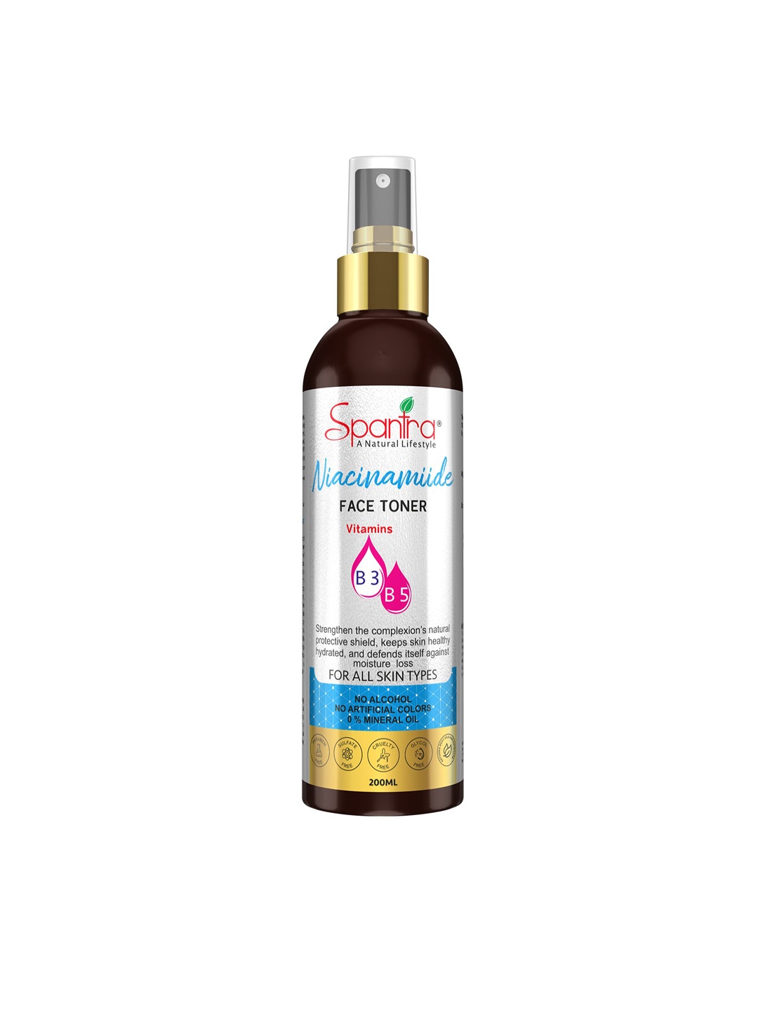 

Spantra Niacinamiide Face Toner for All Skin Types - 200 ml, Blue
