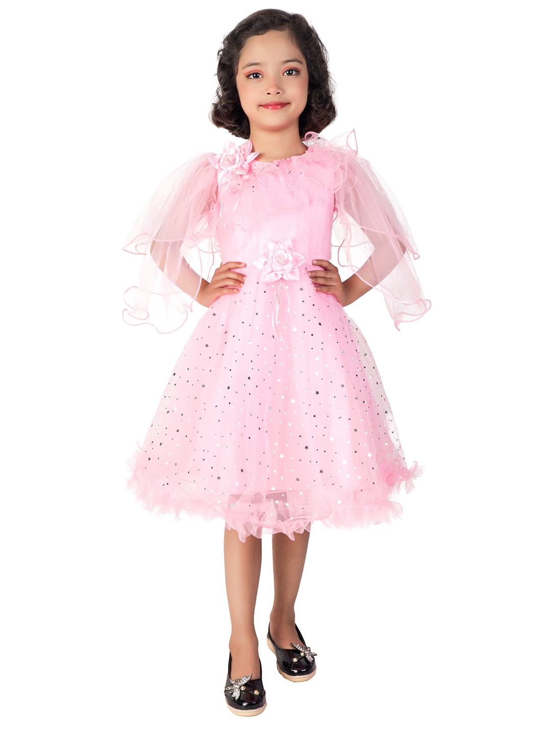 

ahhaaaa Pink Embellished Angel Dress With Fairy Wing Stick & Head Band