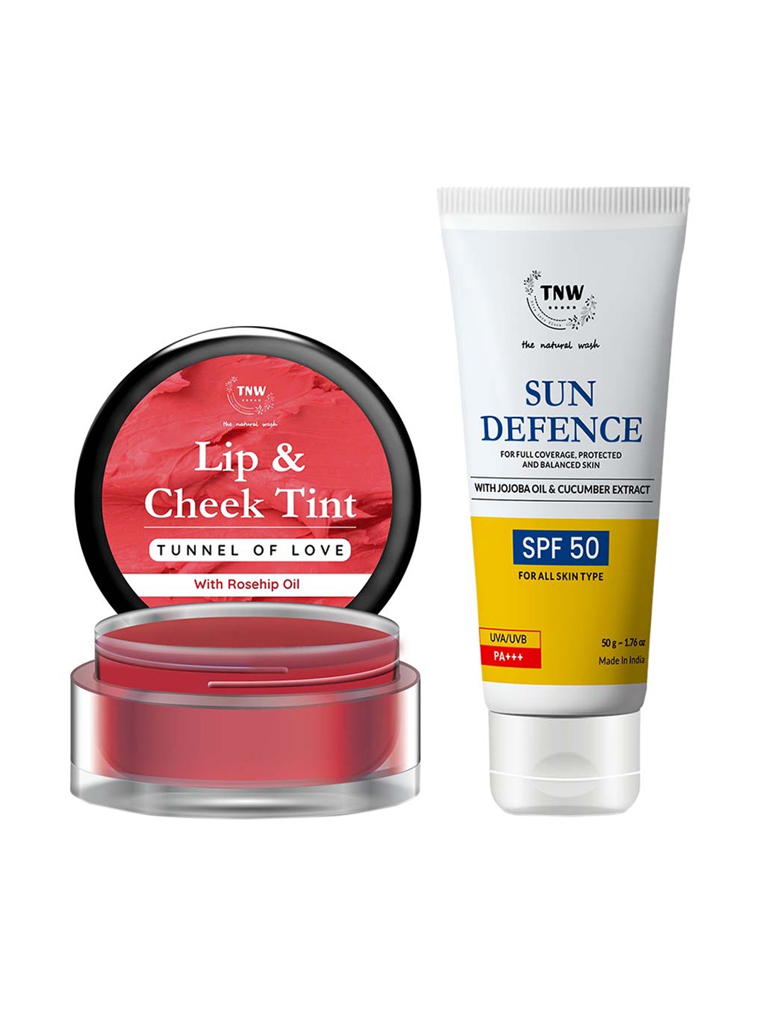 

TNW the natural wash Set of Tunnel Of Love Lip & Cheek Tint 5g & Sunscreen 50g, Red