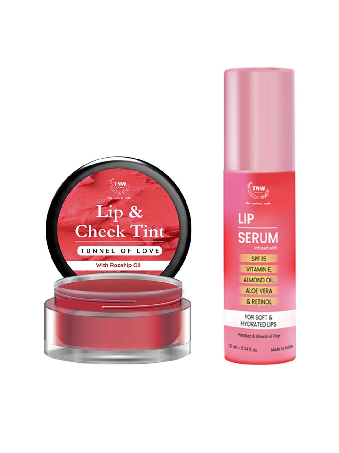 

TNW the natural wash Set of Lip & Cheek Tint-Tunnel Of Love & Lip Serum, Pink