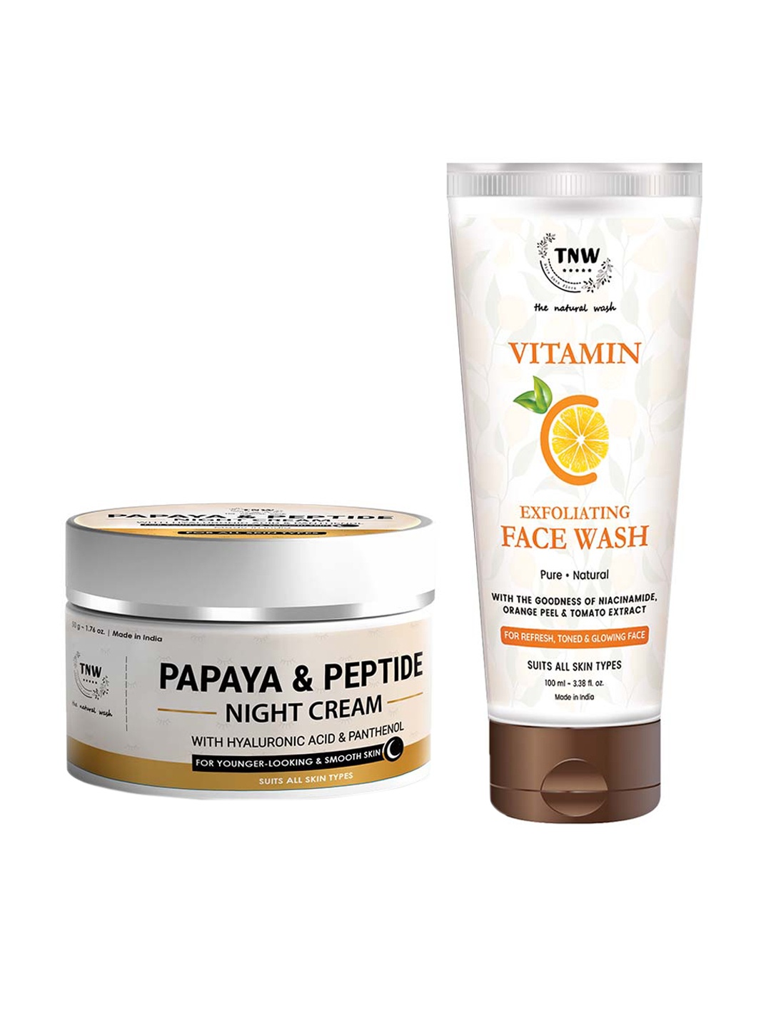 

TNW the natural wash Set of Night Cream 50g & Face Wash 100ml, Off white