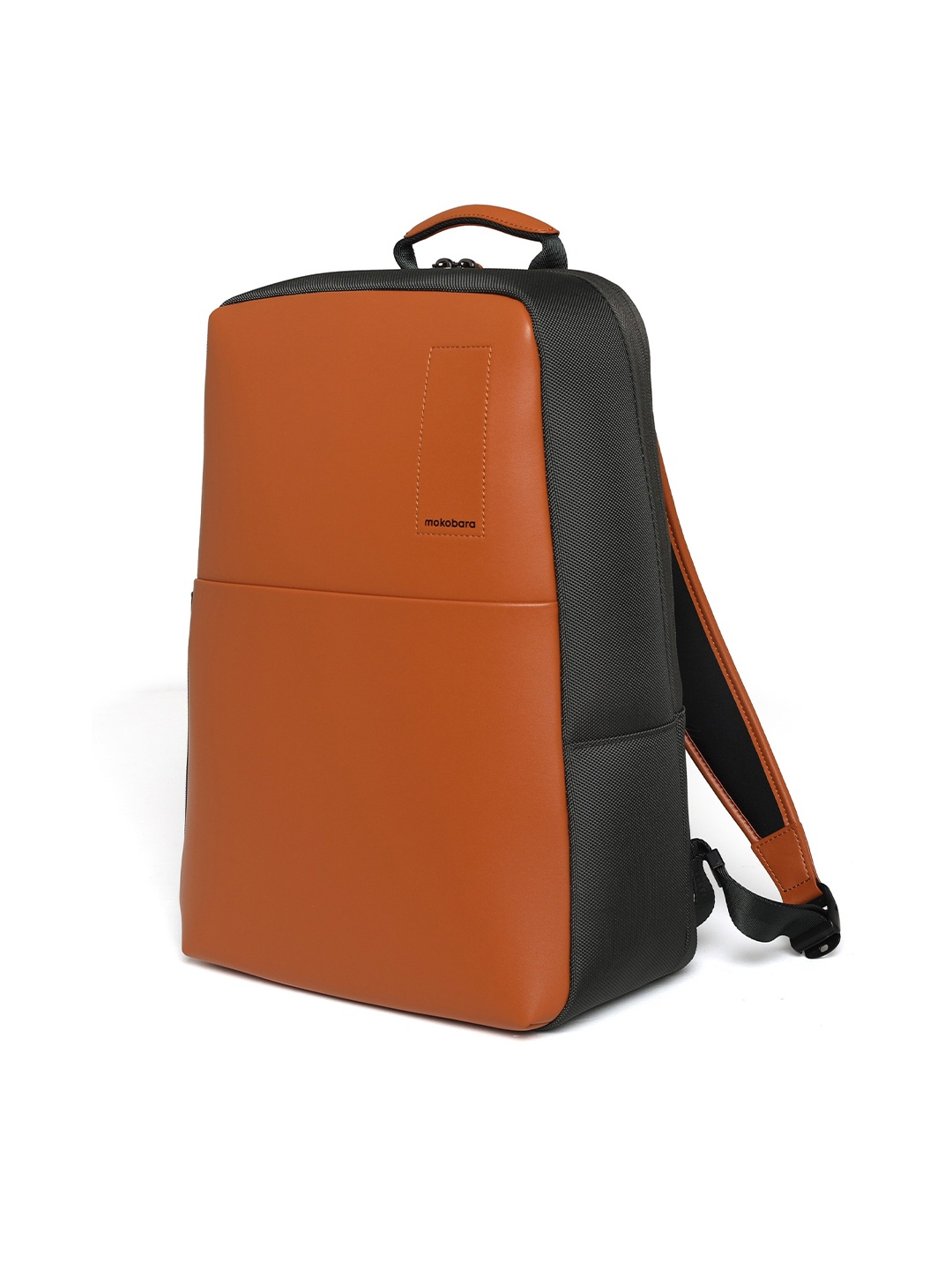

MOKOBARA Colourblocked Water Resistant Vegan Leather Backpack, Brown
