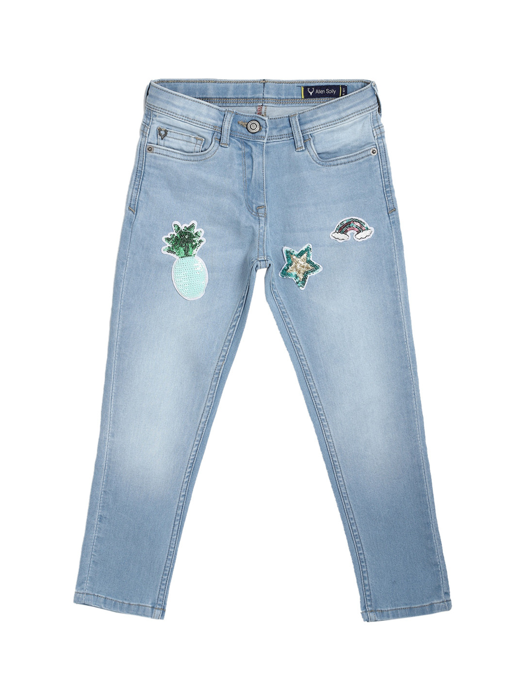 

Allen Solly Junior Girls Blue Skinny Fit Low Distress Light Fade Jeans