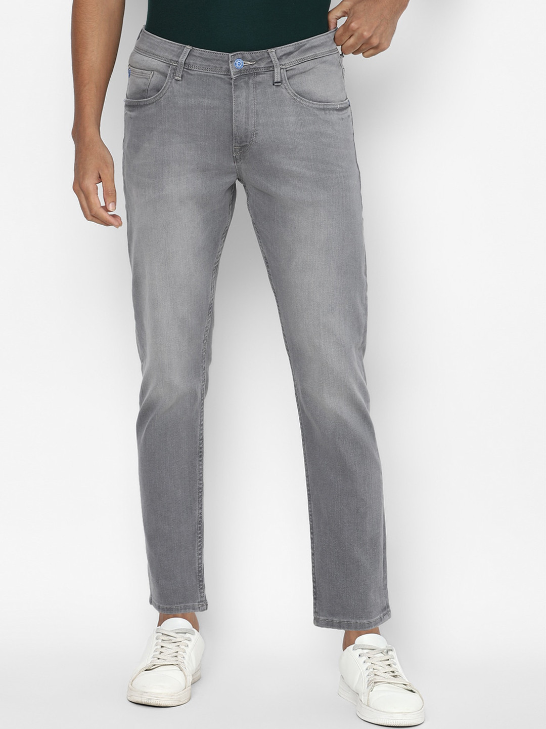 

Allen Solly Men Grey Slim Fit Heavy Fade Mid-Rise Jeans