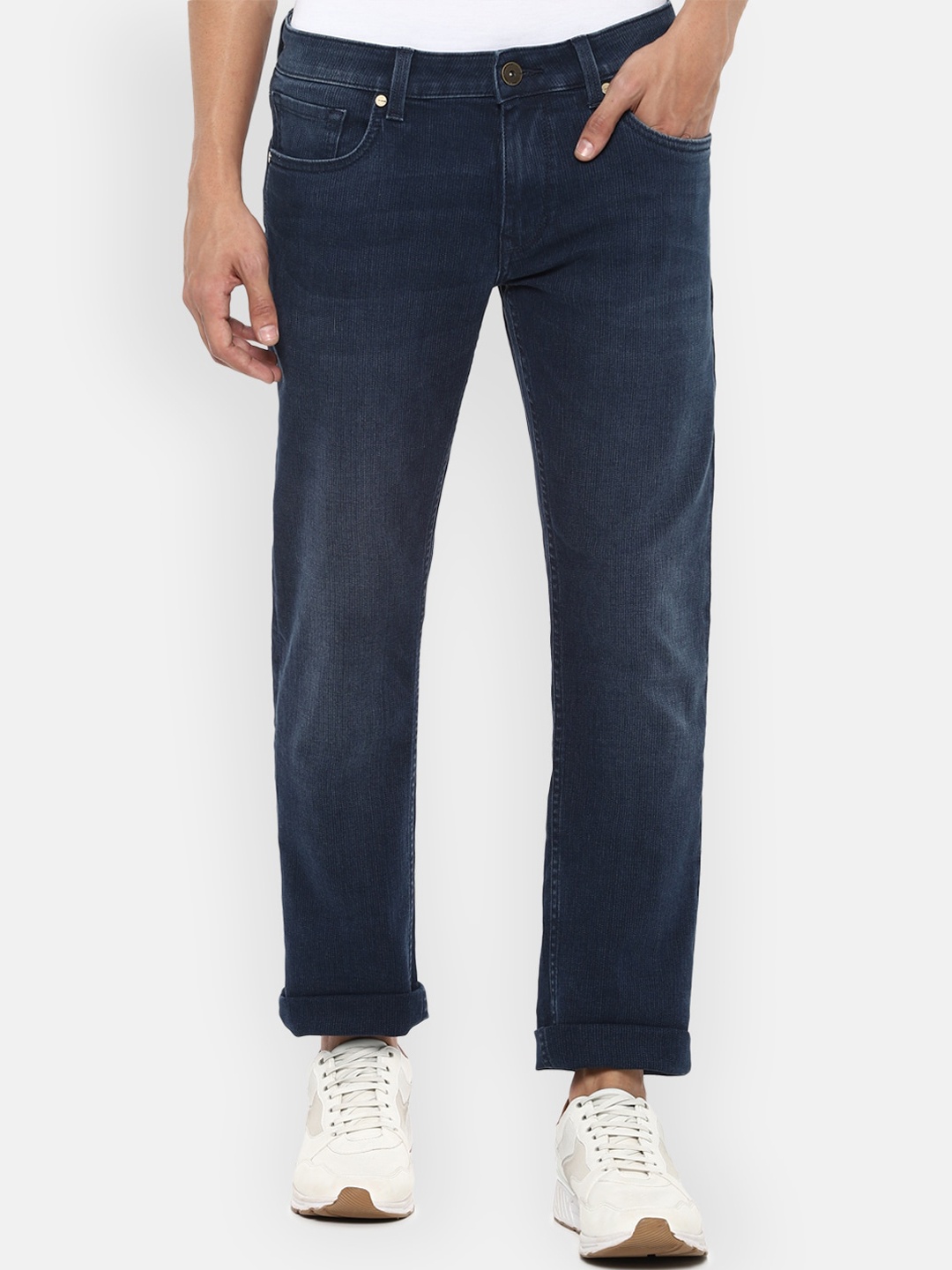 

Louis Philippe Jeans Men Navy Blue Slim Fit Stretchable Jeans
