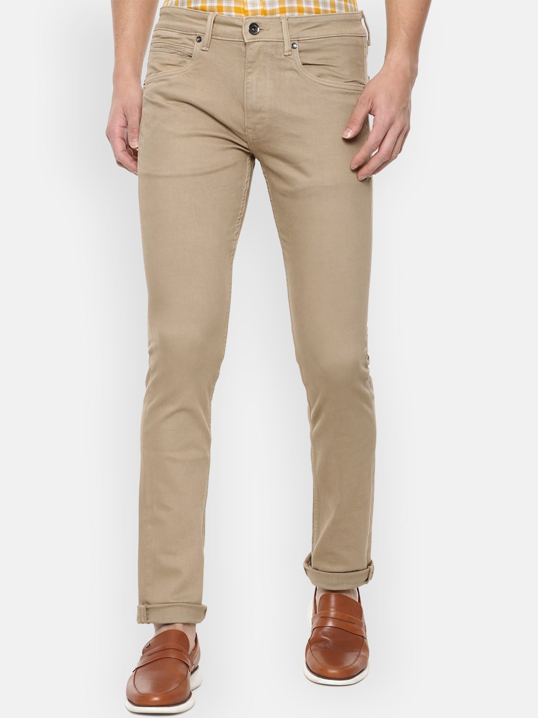 

Louis Philippe Jeans Men Beige Slim Fit Jeans