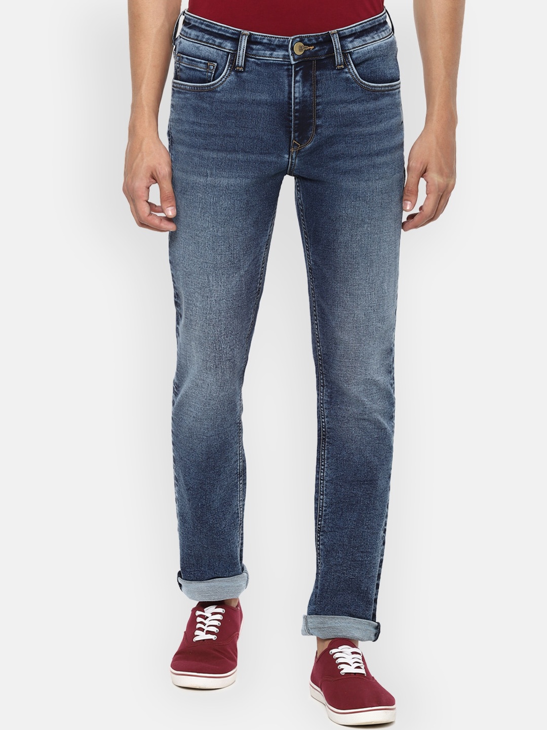 

Louis Philippe Jeans Men Navy Blue Light Fade Jeans