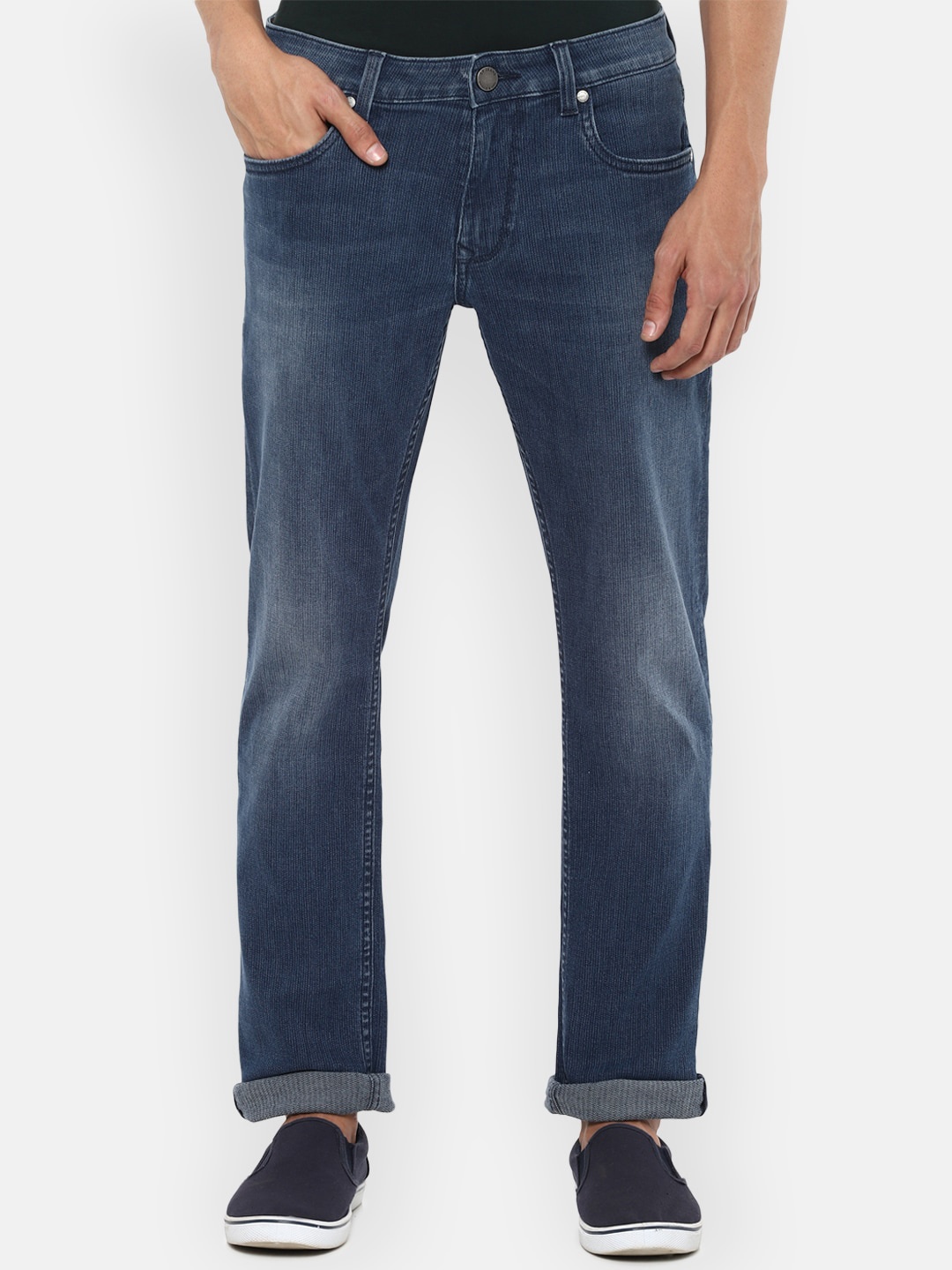 

Louis Philippe Jeans Men Navy Blue Slim Fit Light Fade Jeans