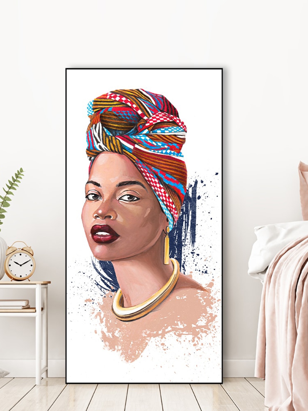 

WALLMANTRA Multicoloured The African Silhouette Framed Canvas Wall Painting, Multi