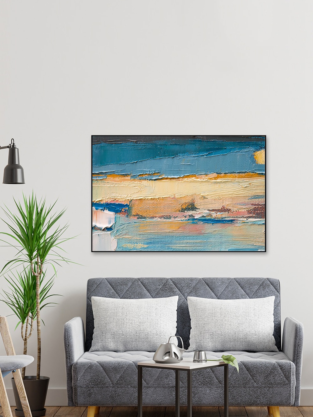 

WALLMANTRA Abstract Contemporary Framed Canvas Wall Painting, Multi