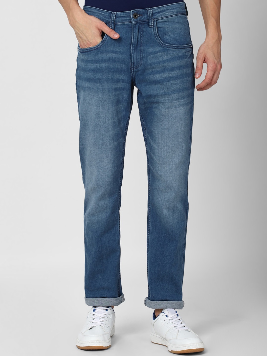 

VAN HEUSEN DENIM LABS Men Blue Heavy Fade Stretchable Jeans
