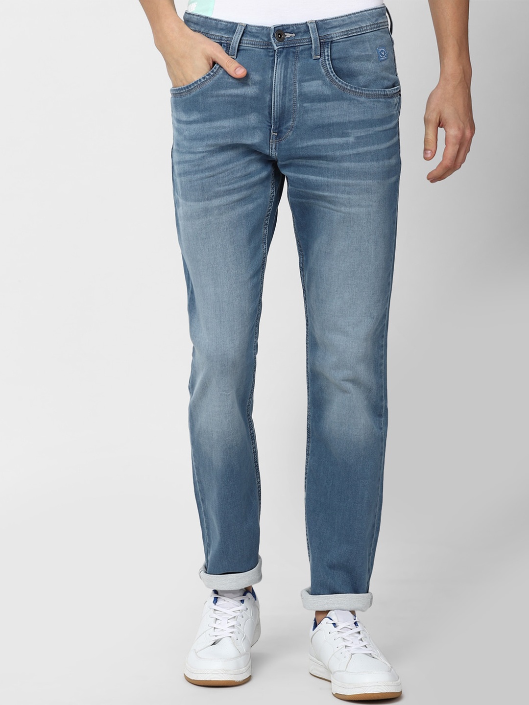 

VAN HEUSEN DENIM LABS Men Blue Heavy Fade Mid-Rise Jeans