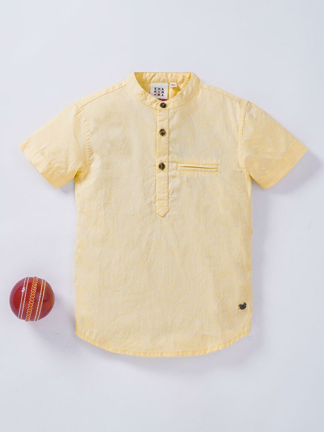

Ed-a-Mamma Boys Yellow Casual Cotton Sustainable Shirt
