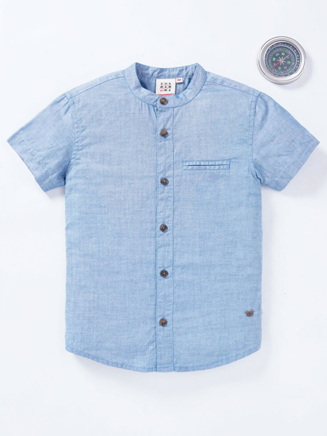 

Ed-a-Mamma Boys Blue Casual Cotton Shirt