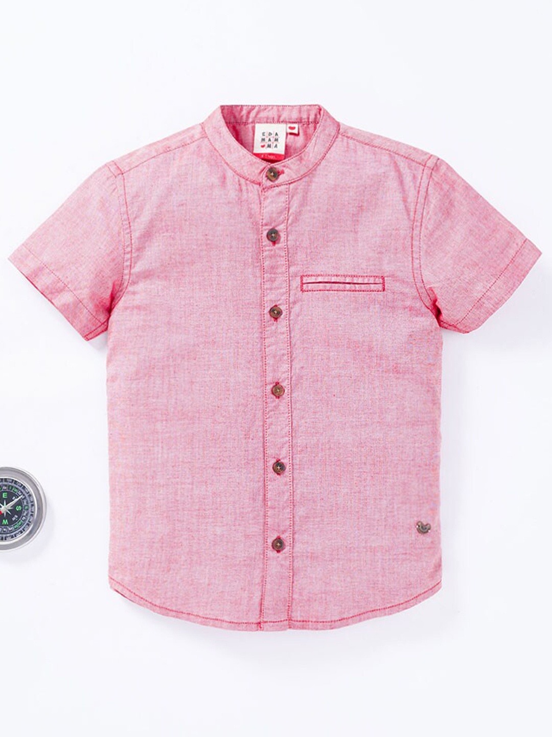 

Ed-a-Mamma Boys Red Cotton Casual Shirt