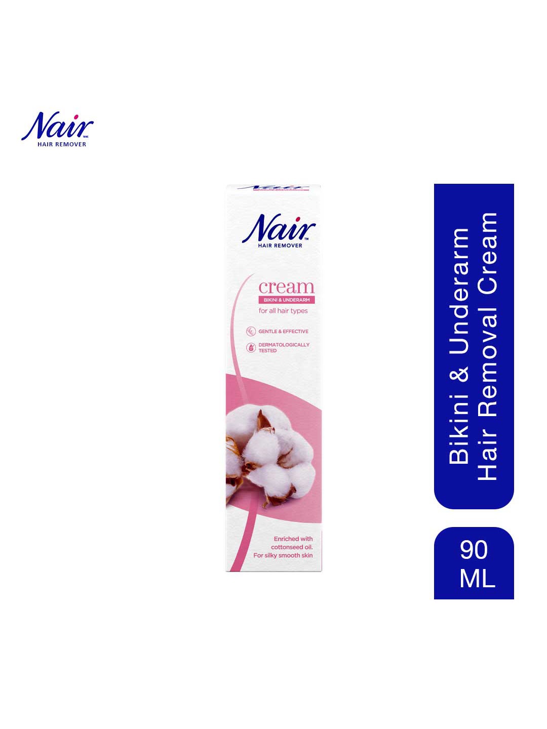 

Nair Bikini & Underarm Hair Removal Cream with Cottonseed Oil 90 ml, Pink