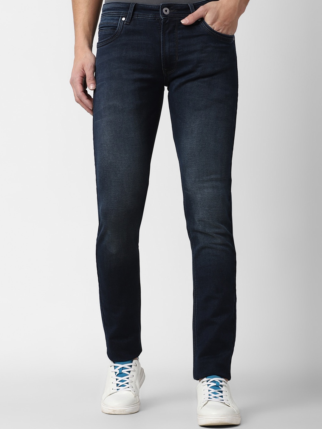 

Peter England Casuals Men Navy Blue Skinny Fit Cotton Jeans