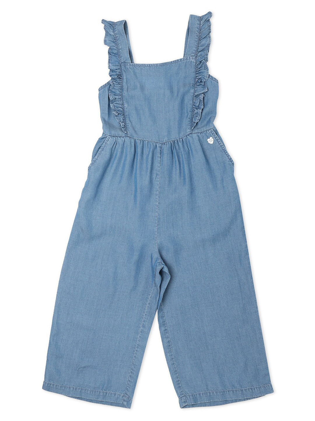 

Pepe Jeans Girls Blue Tencel Basic Jumpsuit with Ruffles