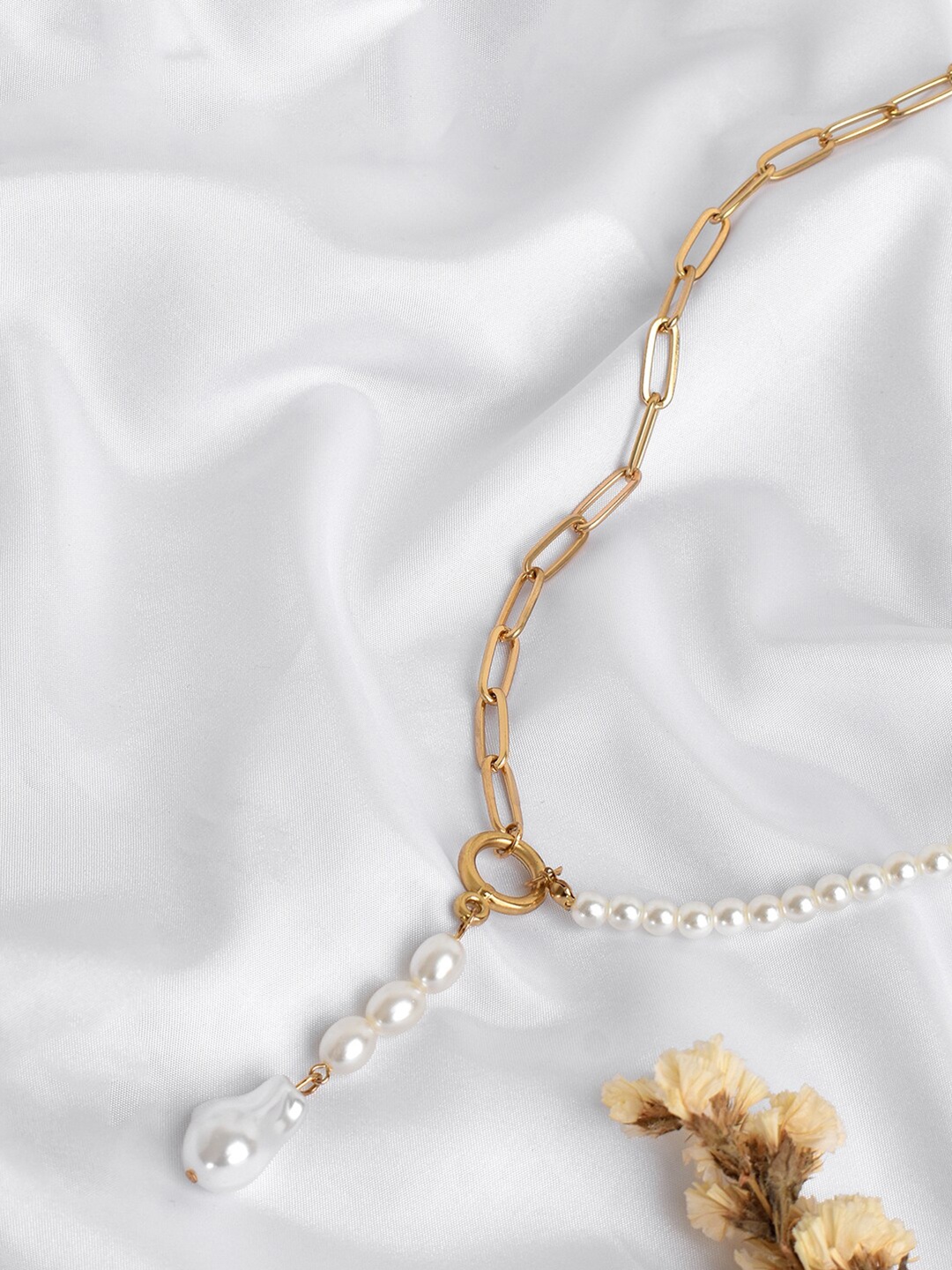 

JOKER & WITCH Gold-Toned & White Cosette Pearl Drop Necklace
