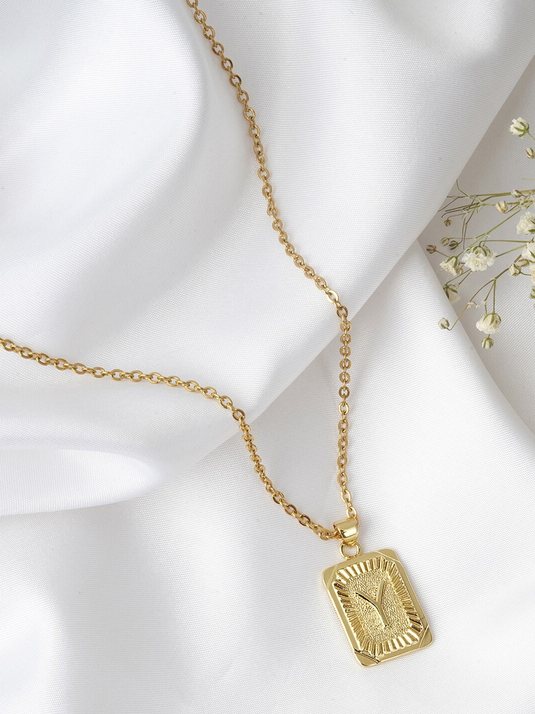 

JOKER & WITCH Gold-Plated Alphabet Y Enamelled Necklace
