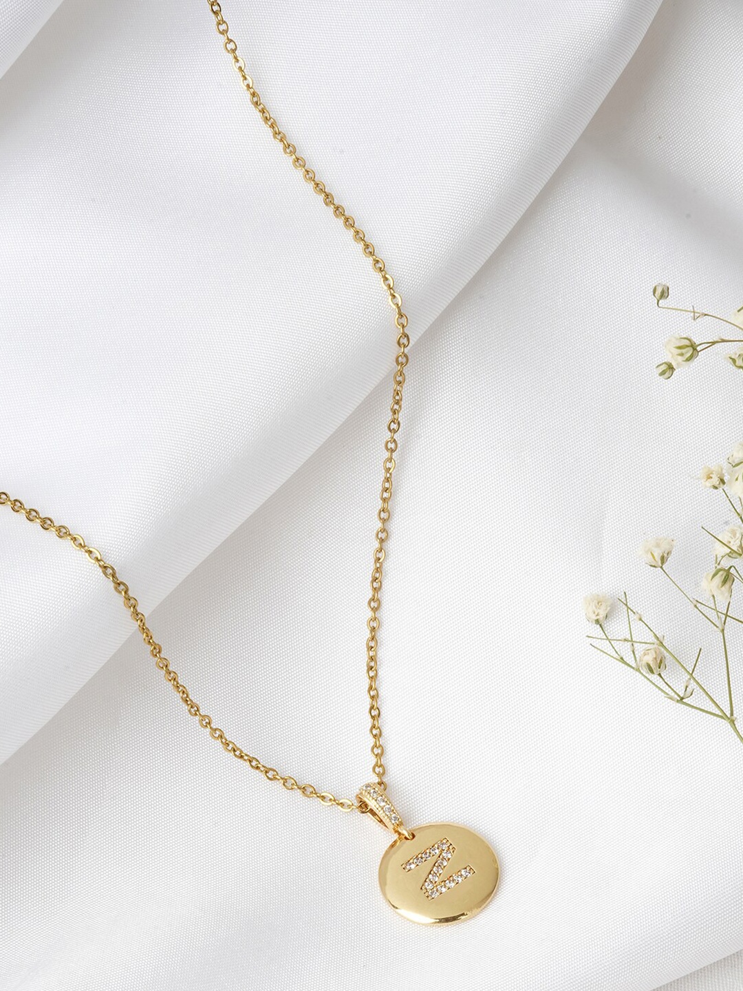 

JOKER & WITCH Women Gold-Toned Alphabet Z Rhinestone Necklace