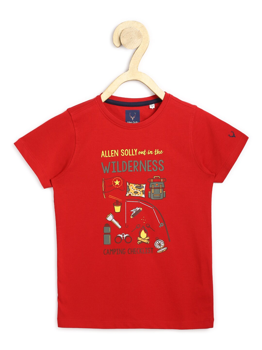 

Allen Solly Junior Boys Red Typography Printed Cotton T-shirt