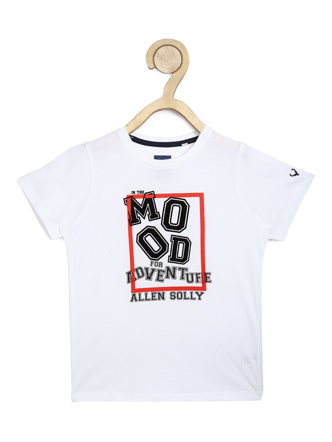 

Allen Solly Junior Boys White Typography Printed Cotton T-shirt