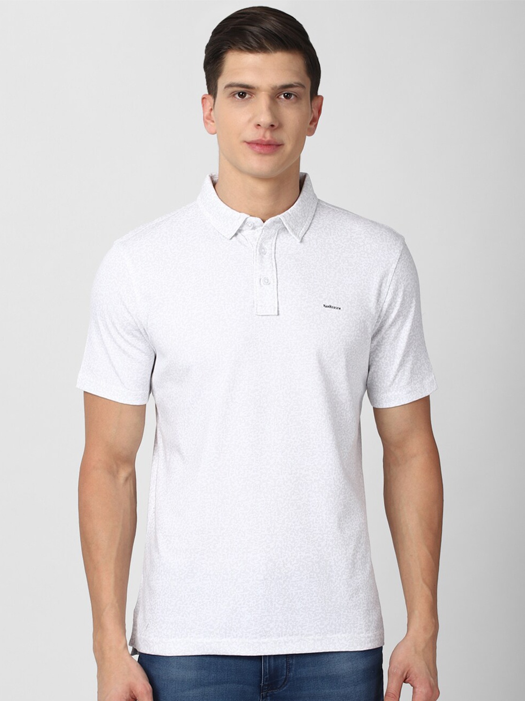 

Van Heusen Sport Men White Polo Collar T-shirt
