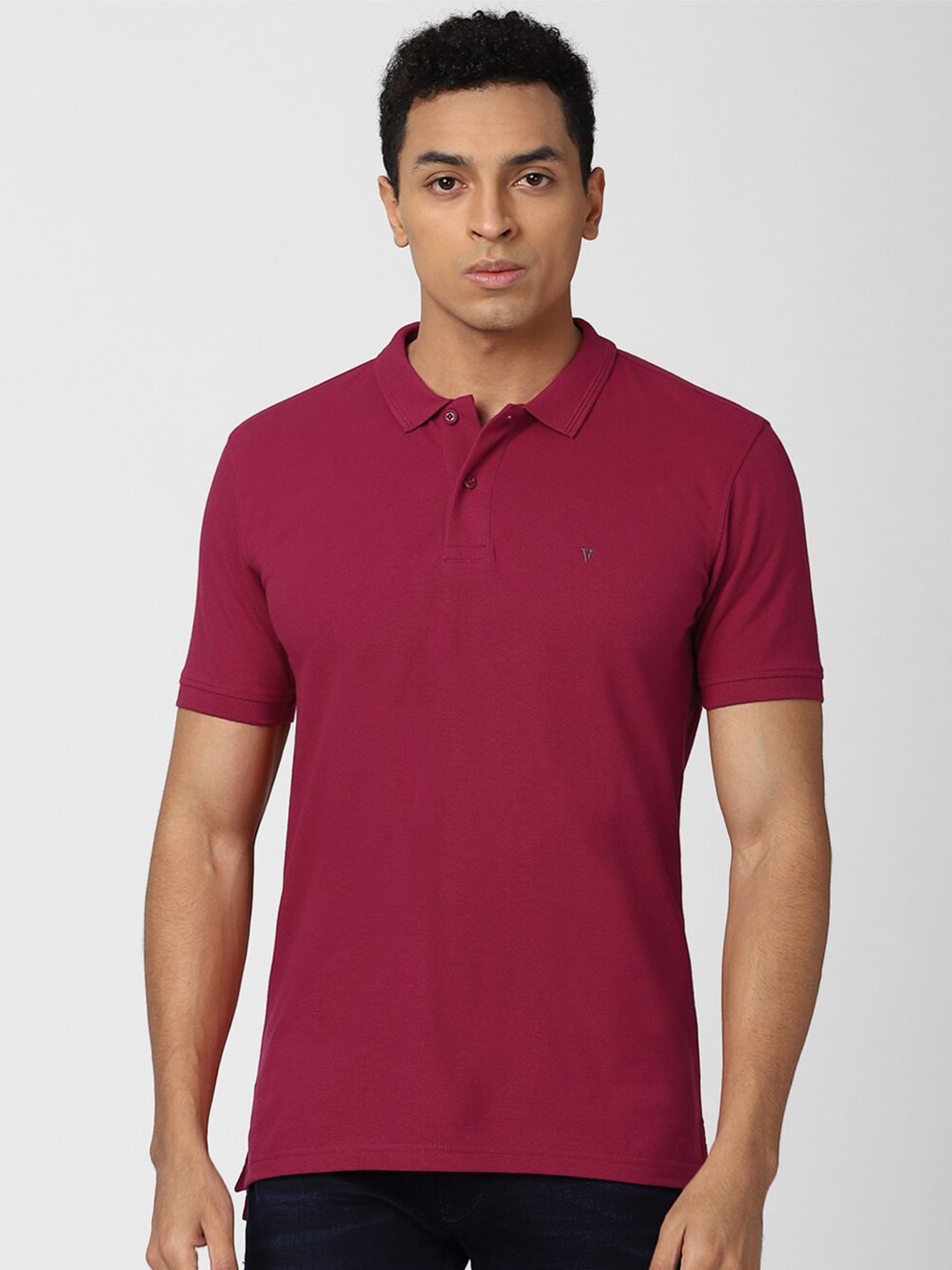 

Van Heusen Sport Men Maroon Polo Collar Pure Cotton T-shirt