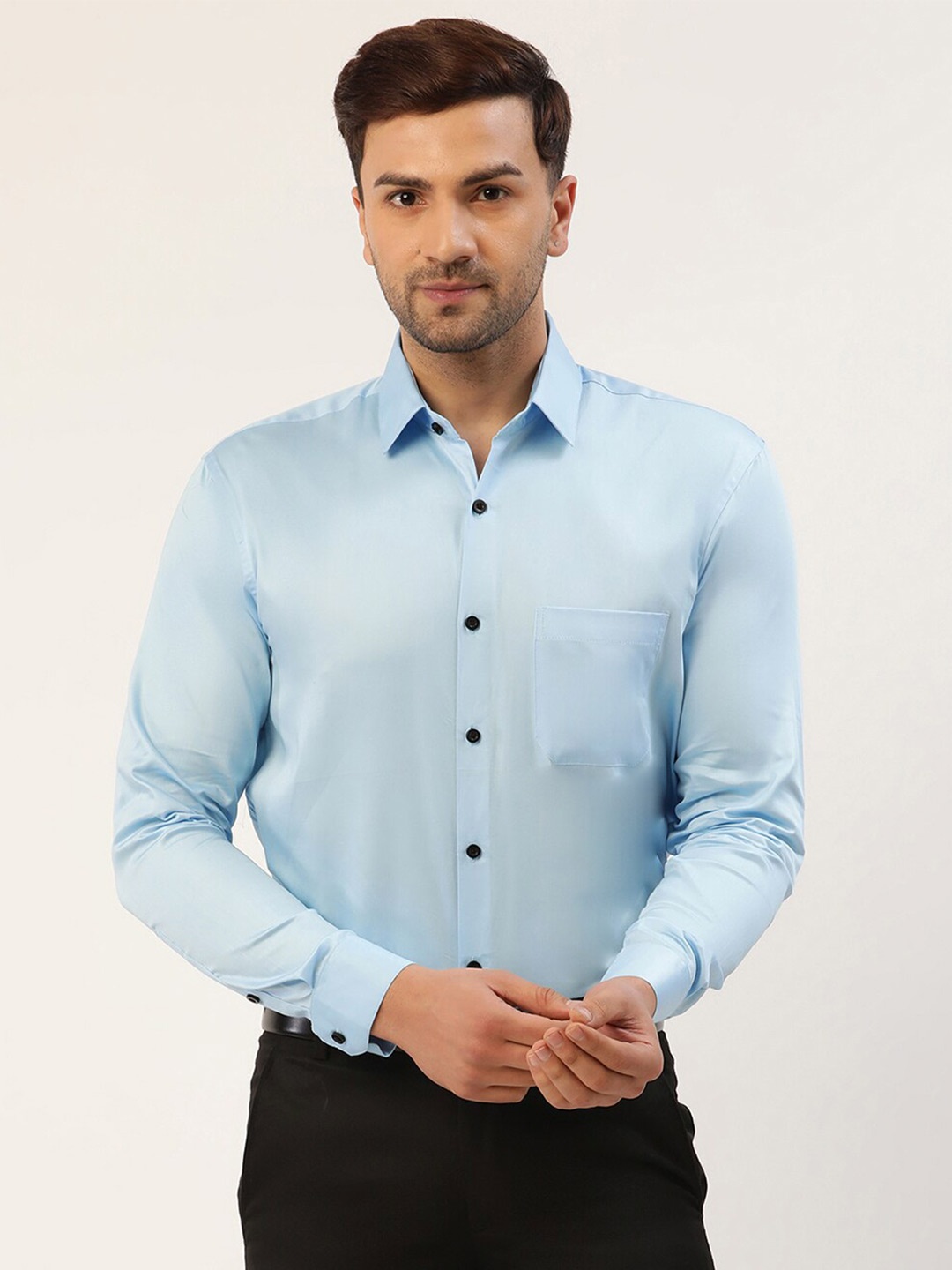 

JAINISH Men Blue Smart Slim Fit Formal Shirt