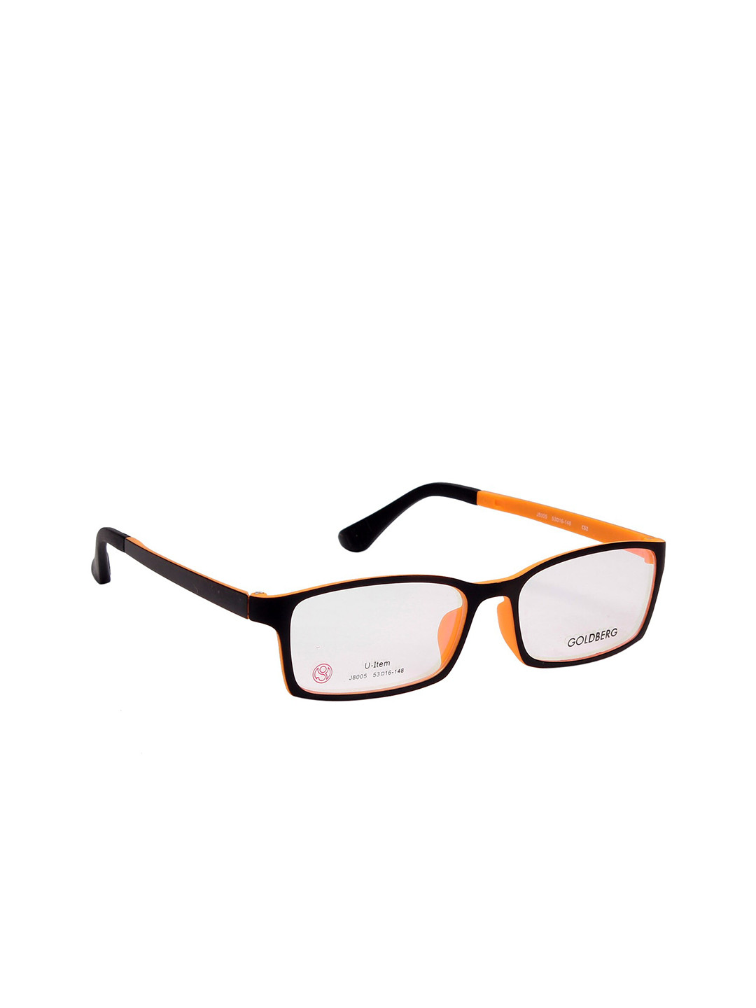 

Gold Berg Unisex Black & Orange Full Rim Rectangle Frames