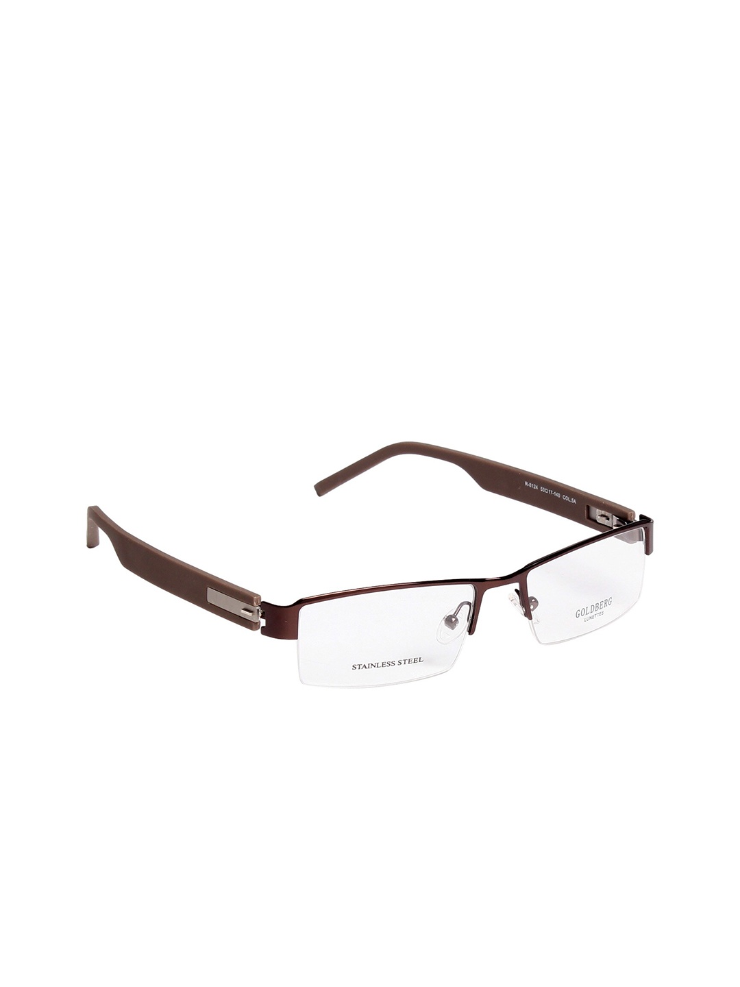 

Gold Berg Unisex Brown Half Rim Rectangle Frames