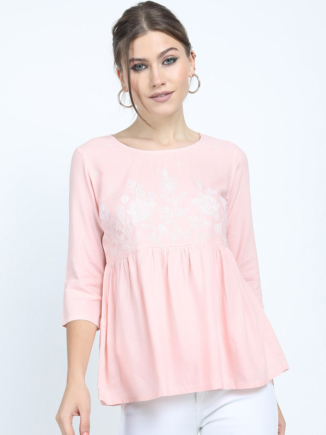 

Vishudh Pink Floral Print Top