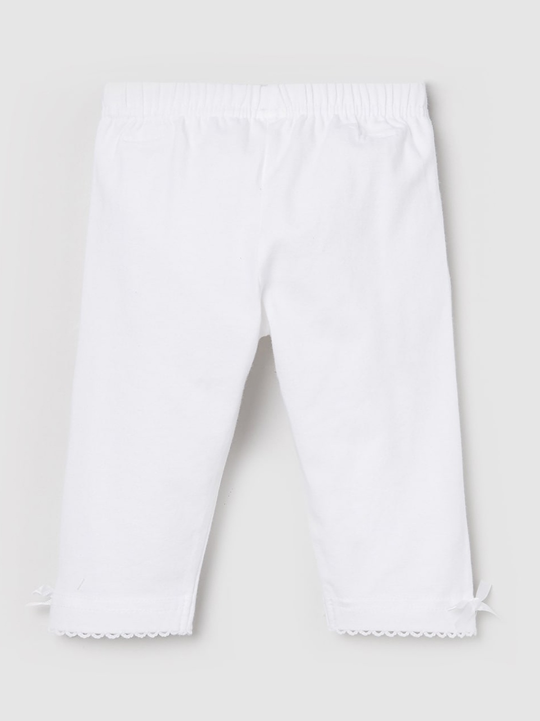 

max Infant Girls White Solid Pure Cotton Leggings